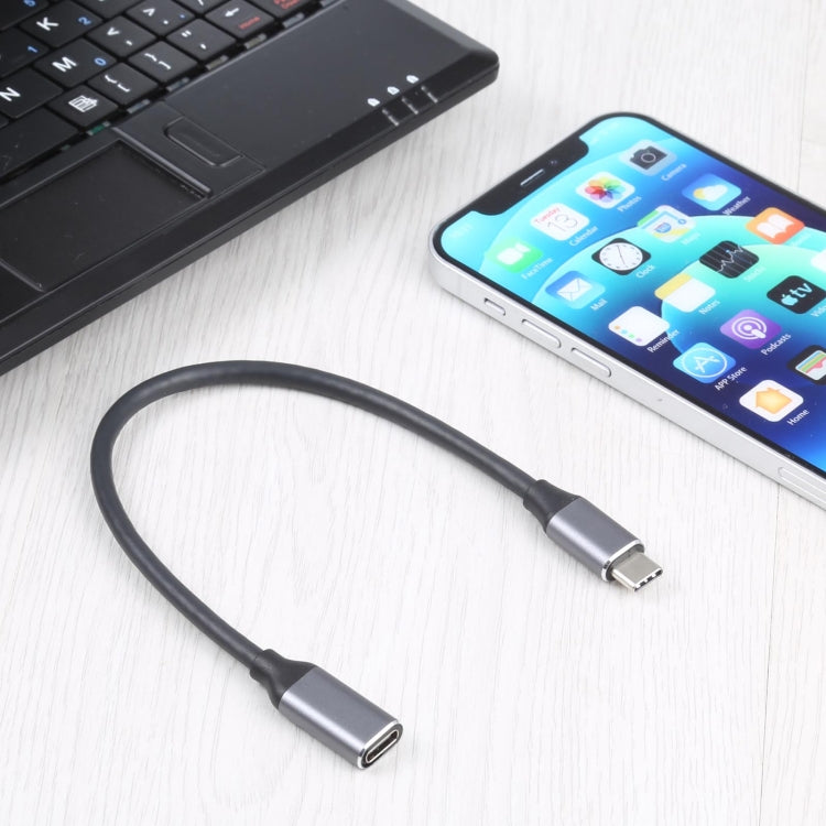 สายอะแดปเตอร์ USB-C / Type-C ตัวผู้เป็น USB-C / Type-C ตัวเมีย ความยาวสายเคเบิล: 25 ซม, 25cm