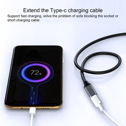 สายอะแดปเตอร์ USB-C / Type-C ตัวผู้เป็น USB-C / Type-C ตัวเมีย ความยาวสายเคเบิล: 25 ซม, 25cm