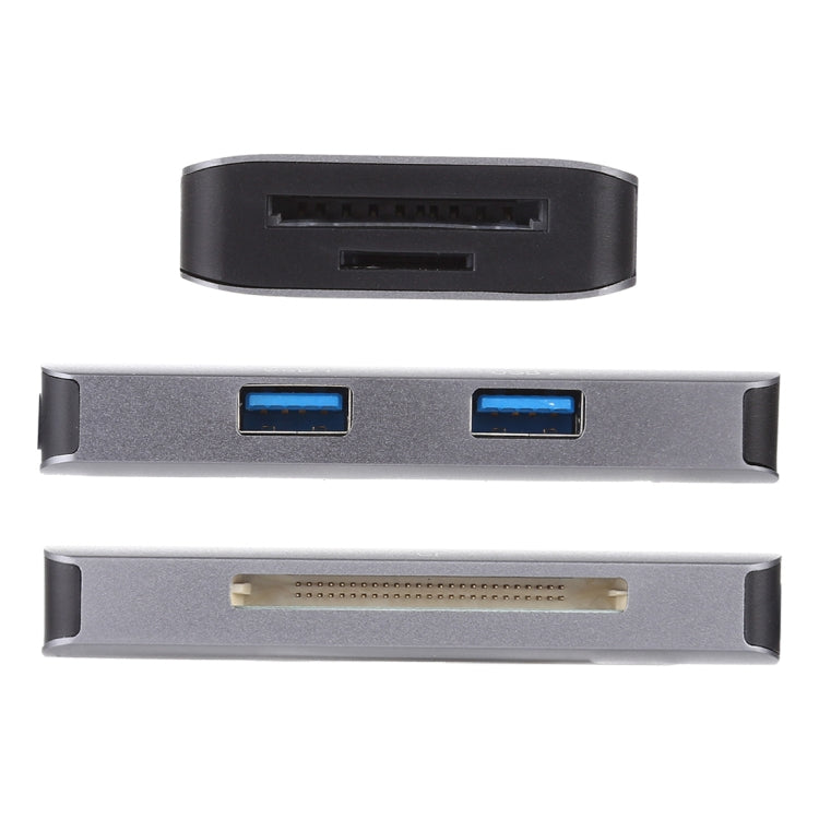 5 in 1 Dual USB 3.0 + CF + TF + SD เครื่องอ่านการ์ด USB-C OTG มัลติฟังก์ชั่น, 5 In 1 USB-C OTG
