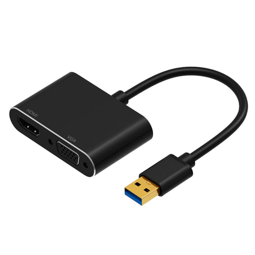 5201B 2 ใน 1 USB 3.0 เป็น VGA + HDMI HD ตัวแปลงวิดีโอ, 5201B Black, 5201B Silver