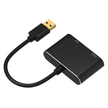 5201B 2 ใน 1 USB 3.0 เป็น VGA + HDMI HD ตัวแปลงวิดีโอ, 5201B Black, 5201B Silver