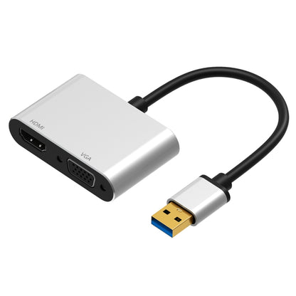 5201B 2 ใน 1 USB 3.0 เป็น VGA + HDMI HD ตัวแปลงวิดีโอ, 5201B Black, 5201B Silver