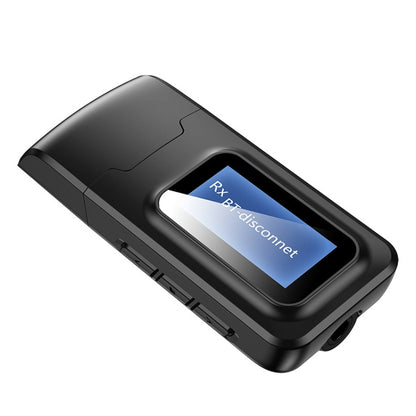 T11B 2 in 1 USB Bluetooth 5.0 เครื่องส่งและรับสัญญาณอะแดปเตอร์เสียงพร้อมหน้าจอ LCD, T11B