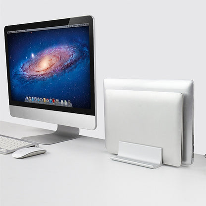 Universal อลูมิเนียมแบบพกพา Double Slot ความกว้างปรับแล็ปท็อปแนวตั้งจัดเก็บฐาน, Double Slot Black