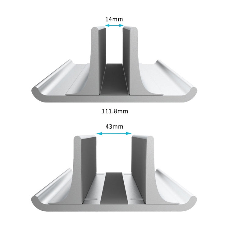 Universal อลูมิเนียมแบบพกพา Single Slot ความกว้างปรับแล็ปท็อปแนวตั้ง Radiating จัดเก็บฐาน, Single Slot Black