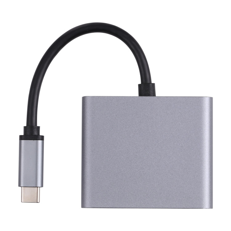 2 in 1 USB-C / Type-C ถึง 2 x HDTV พอร์ตอะแดปเตอร์ HUB, 2 in 1