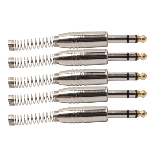 5 ชิ้น 6.35 มิลลิเมตรปลั๊กเสียงโลหะสเตอริโอไมโครโฟนปลั๊กสายไฟ, 5 PCS
