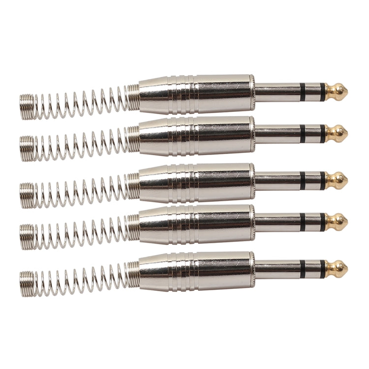 5 ชิ้น 6.35 มิลลิเมตรปลั๊กเสียงโลหะสเตอริโอไมโครโฟนปลั๊กสายไฟ, 5 PCS