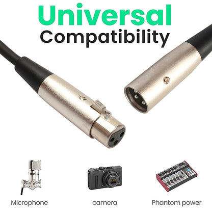 20m 3-Pin XLR Male to XLR Female MIC Shielded Cable Microphone Audio Cord, Length: 20m