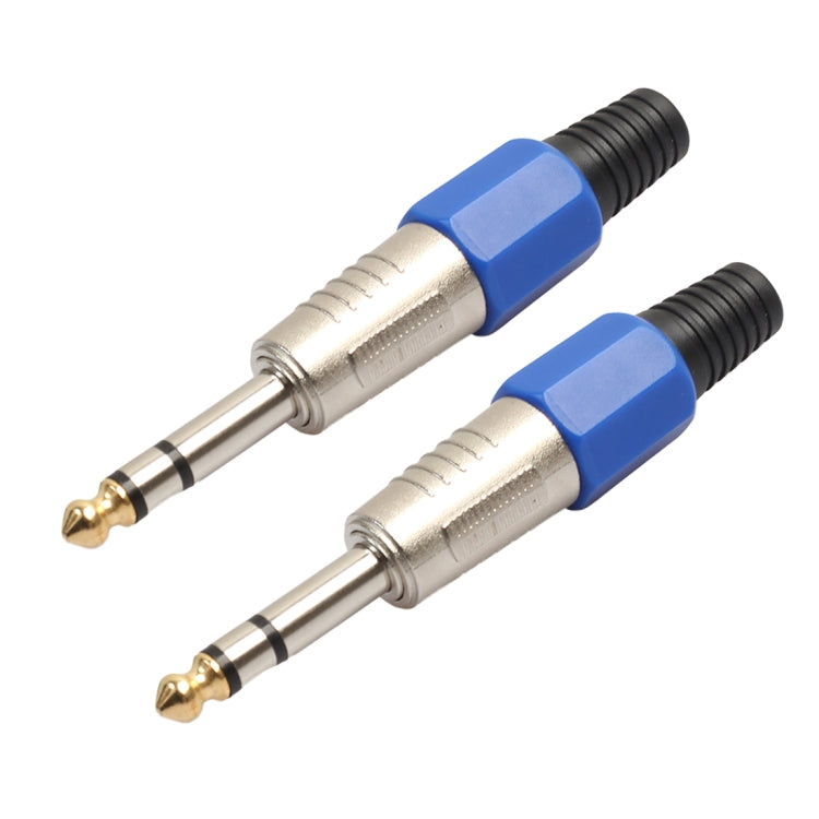 2 ชิ้น 6.35 มิลลิเมตรชุบทองเสียงเสียบสเตอริโอไมโครโฟนปลั๊กสายไฟ, 2 PCS