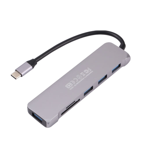 6 in 1 มัลติฟังก์ชั่น Type-C / USB-C อะแดปเตอร์ Docking Station