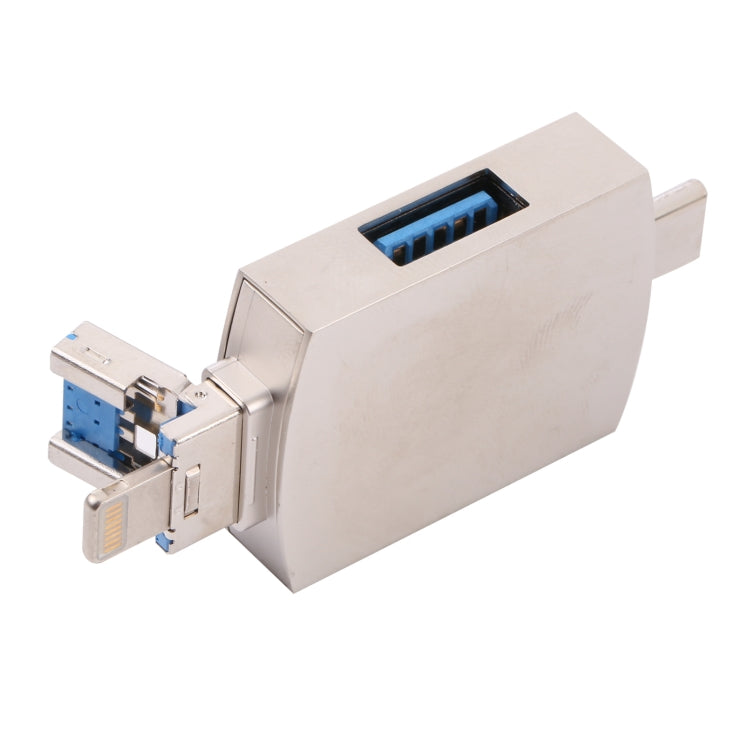 8 ใน 1 Type-C / USB-C + 8 พิน + USB คู่ + SD + TF + ไมโครการ์ด + อะแดปเตอร์มัลติฟังก์ชั่น OTG, 8 In 1