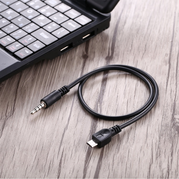 สายสัญญาณเสียงชาย 3.5 มม. ไปยัง Micro USB Audio AUX ความยาว: ประมาณ 40 ซม, Micro USB 40cm