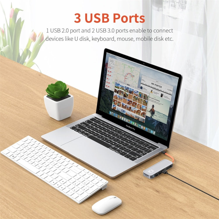 ROCK TR01 10 In 1 Type-C / USB-C เป็น HDMI + VGA อะแดปเตอร์ขยาย HUB มัลติฟังก์ชั่น, TR01