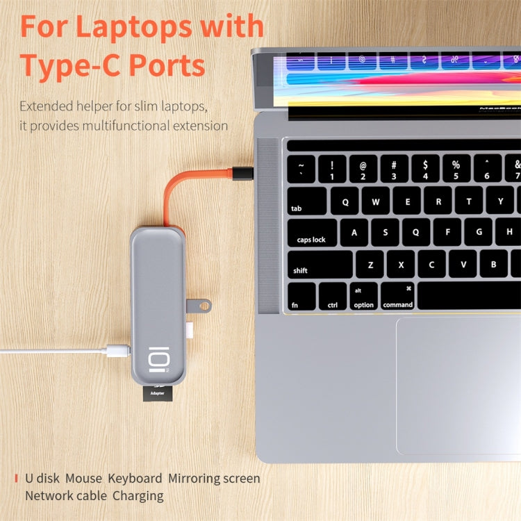ROCK TR01 10 In 1 Type-C / USB-C เป็น HDMI + VGA อะแดปเตอร์ขยาย HUB มัลติฟังก์ชั่น, TR01