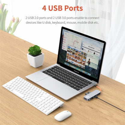 ROCK TR03 8 In 1 Type-C / USB-C เป็น HDMI อะแดปเตอร์ขยาย HUB มัลติฟังก์ชั่น, TR03