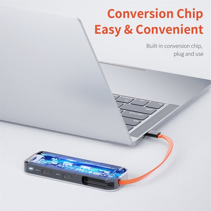 ROCK TR03 8 In 1 Type-C / USB-C เป็น HDMI อะแดปเตอร์ขยาย HUB มัลติฟังก์ชั่น, TR03