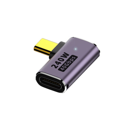 240W USB-C / Type-C ตัวเมียเป็น USB-C / Type-C ตัวผู้ 40Gbps อะแดปเตอร์โค้งด้านข้างพร้อมแสง, Side Bend Adapter