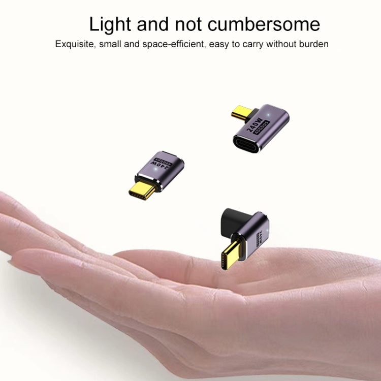240W USB-C / Type-C ตัวเมียเป็น USB-C / Type-C ตัวผู้อะแดปเตอร์โค้งขนาดกลาง 40Gbps พร้อมแสง, Medium Bend Adapter