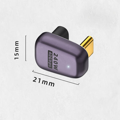 240W USB-C / Type-C ตัวเมียเป็น USB-C / Type-C ตัวผู้ 40Gbps U-Type Adapter พร้อมแสง, U-Type Adapter
