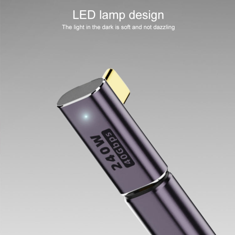 240W USB-C / Type-C ตัวเมียเป็น USB-C / Type-C ตัวผู้ 40Gbps U-Type Adapter พร้อมแสง, U-Type Adapter