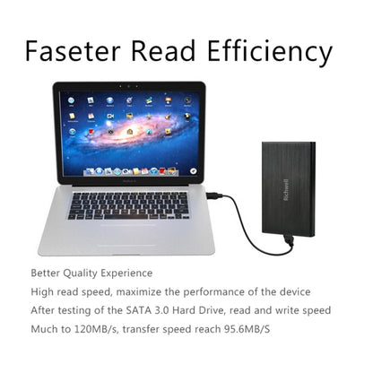 Richwell SATA R23-SATA-2TB 2TB 2.5 นิ้วอินเทอร์เฟซ USB3.0 ฮาร์ดดิสก์ไดรฟ์มือถือ, 2TB