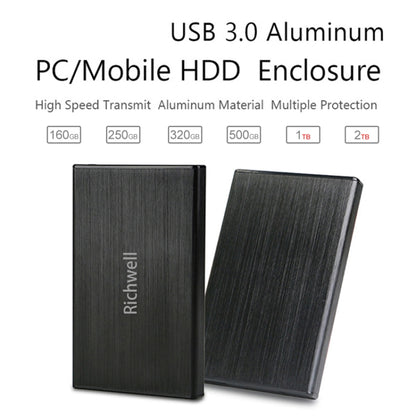 Richwell SATA R23-SATA-2TB 2TB 2.5 นิ้วอินเทอร์เฟซ USB3.0 ฮาร์ดดิสก์ไดรฟ์มือถือ, 2TB