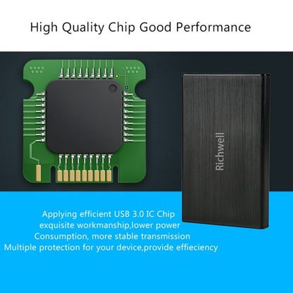 Richwell SATA R23-SATA-320GB 320GB 2.5 นิ้วอินเทอร์เฟซ USB3.0 ฮาร์ดดิสก์ไดรฟ์มือถือ, 320GB