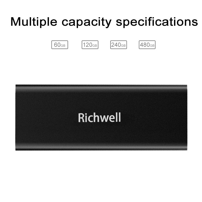 Richwell SSD R280-SSD-480GB 480GB ฮาร์ดดิสก์พกพาสำหรับเดสก์ท็อปพีซี, 480GB