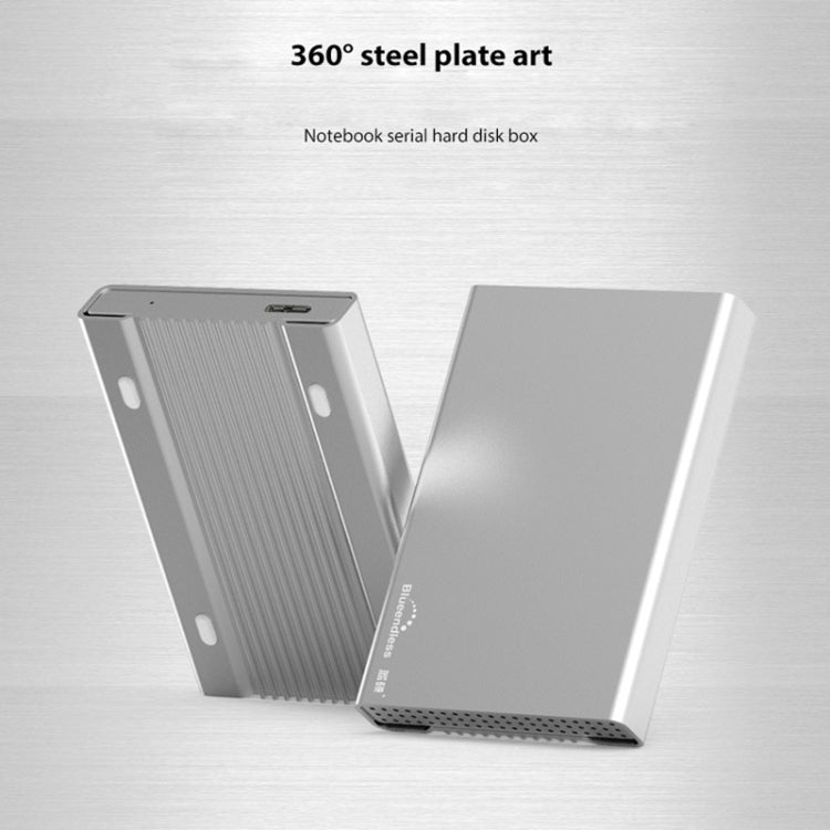 Blueendless U23Q SATA 2.5 นิ้วอินเทอร์เฟซ Micro B กล่อง HDD พร้อมสาย USB-C / Type-C เป็น USB-C / Type-C รองรับความหนา: 1 ซม. หรือน้อยกว่า, Type-C  (1cm)
