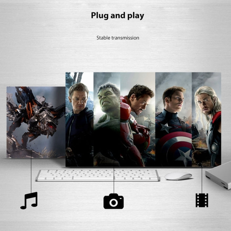 Blueendless U23Q SATA 2.5 นิ้วอินเทอร์เฟซ Micro B กล่อง HDD พร้อมสาย USB-C / Type-C เป็น USB-C / Type-C รองรับความหนา: 1 ซม. หรือน้อยกว่า, Type-C  (1cm)