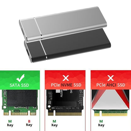 M.2 NGFF เป็น USB-C / Type-C USB 3.1 อินเทอร์เฟซอลูมิเนียมอัลลอยด์ SSD, NGFF to USB Type-C Silver, NGFF to USB Type-C Black