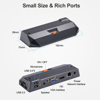 มินิพีซีระบบ Windows และ Linux R0, Quad Core 1.5GHz, RAM: 1GB, ROM: 8GB, Wired Version