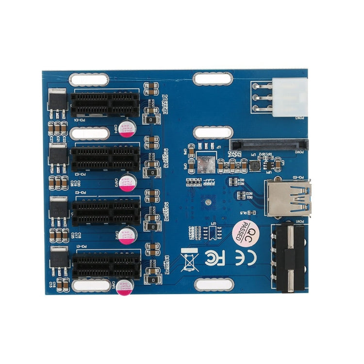 การ์ดแปลง PCI-E เป็น PCI-E 1 ถึง 4 1 X Express Card พร้อมสล็อต PCI-E 4 พอร์ต