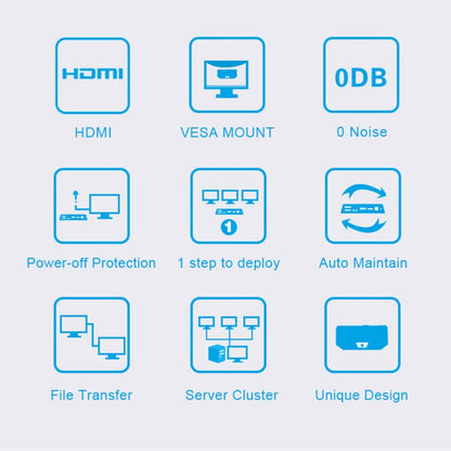 มินิพีซีระบบ Windows R1, Quad Core Cortex 2.0GHz, RAM: 1GB, ROM: 8GB