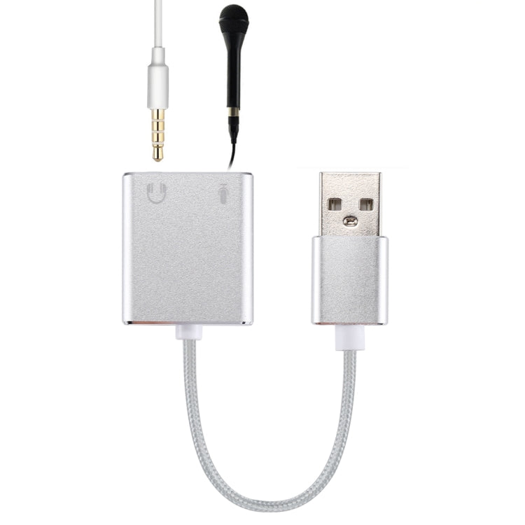 การ์ดเสียงอลูมิเนียมอัลลอยด์ภายนอก USB Virtual 7.1 Channel พร้อมสายเคเบิลขนาด 13 ซม. สำหรับแล็ปท็อปพีซี, USB