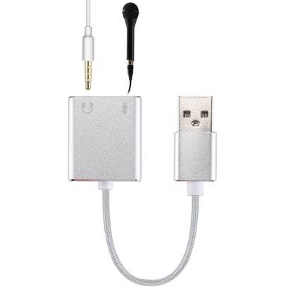 การ์ดเสียงอลูมิเนียมอัลลอยด์ภายนอก USB Virtual 7.1 Channel พร้อมสายเคเบิลขนาด 13 ซม. สำหรับแล็ปท็อปพีซี, USB