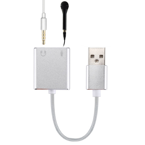 การ์ดเสียงอลูมิเนียมอัลลอยด์ภายนอก USB Virtual 7.1 Channel พร้อมสายเคเบิลขนาด 13 ซม. สำหรับแล็ปท็อปพีซี, USB