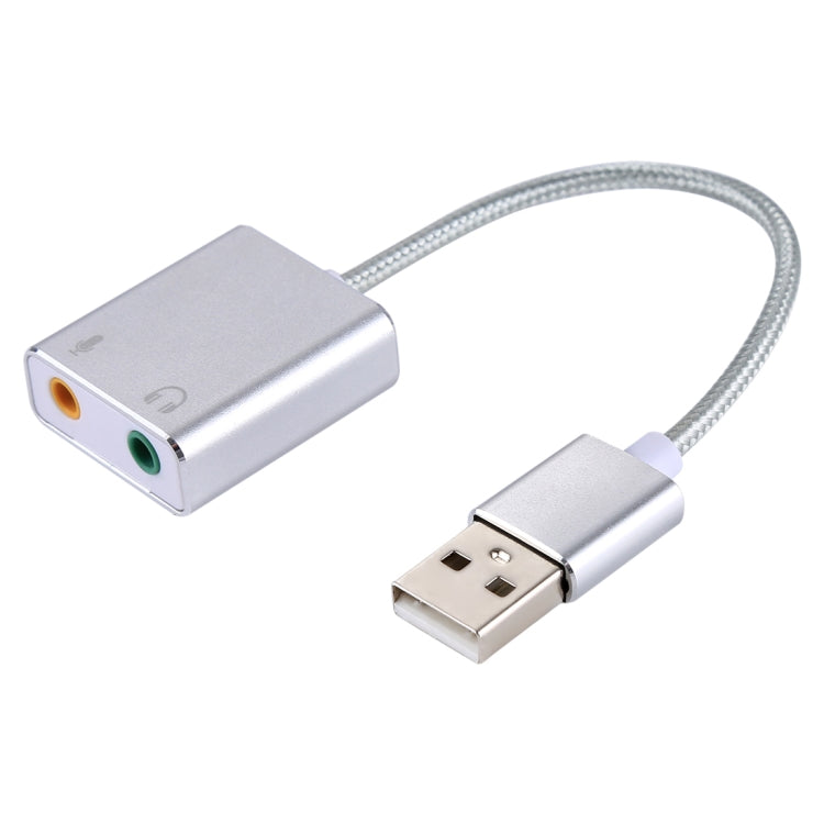 การ์ดเสียงอลูมิเนียมอัลลอยด์ภายนอก USB Virtual 7.1 Channel พร้อมสายเคเบิลขนาด 13 ซม. สำหรับแล็ปท็อปพีซี, USB