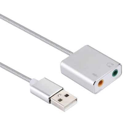 การ์ดเสียงอลูมิเนียมอัลลอยด์ภายนอก USB Virtual 7.1 Channel พร้อมสายเคเบิลขนาด 13 ซม. สำหรับแล็ปท็อปพีซี, USB