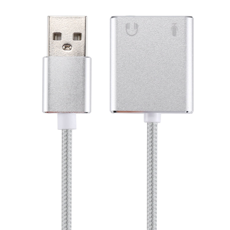 การ์ดเสียงอลูมิเนียมอัลลอยด์ภายนอก USB Virtual 7.1 Channel พร้อมสายเคเบิลขนาด 13 ซม. สำหรับแล็ปท็อปพีซี, USB