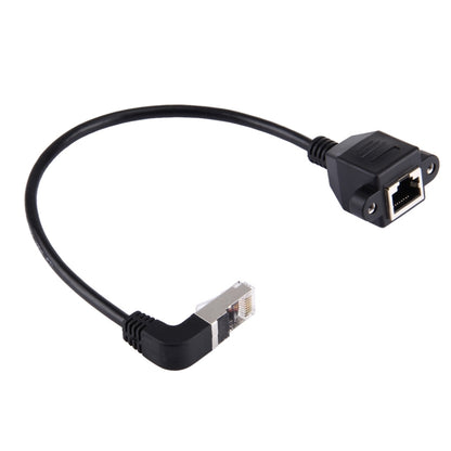ชาย RJ45 ขนาด 30 ซม. ก้มลงไปที่สายต่อ LAN หญิง RJ45, 30cm RJ45 Male Bent Down