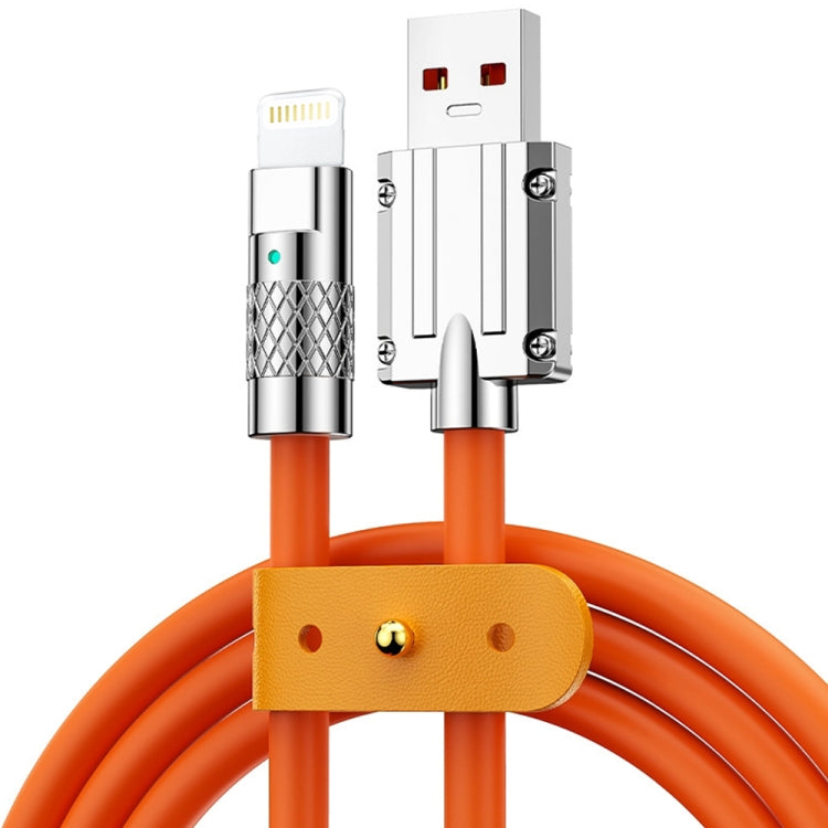 Mech Series 6A 120W USB to 8 Pin Metal Plug Silicone Fast Charging Data Cable ความยาว: 1.2 ม., 1.2m 8 Pin