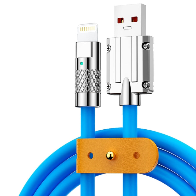 Mech Series 6A 120W USB to 8 Pin Metal Plug Silicone Fast Charging Data Cable ความยาว: 1.2 ม., 1.2m 8 Pin