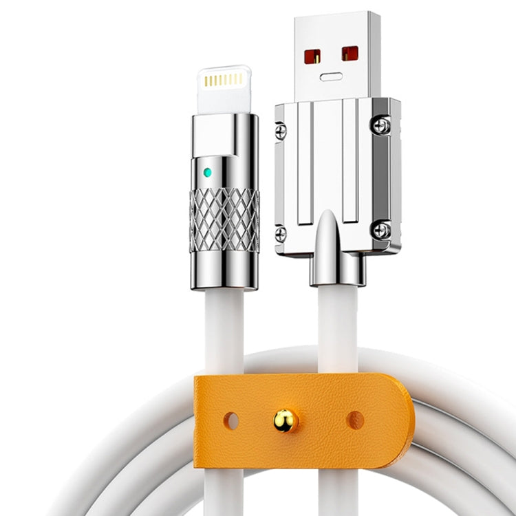 Mech Series 6A 120W USB to 8 Pin Metal Plug Silicone Fast Charging Data Cable ความยาว: 1.2 ม., 1.2m 8 Pin