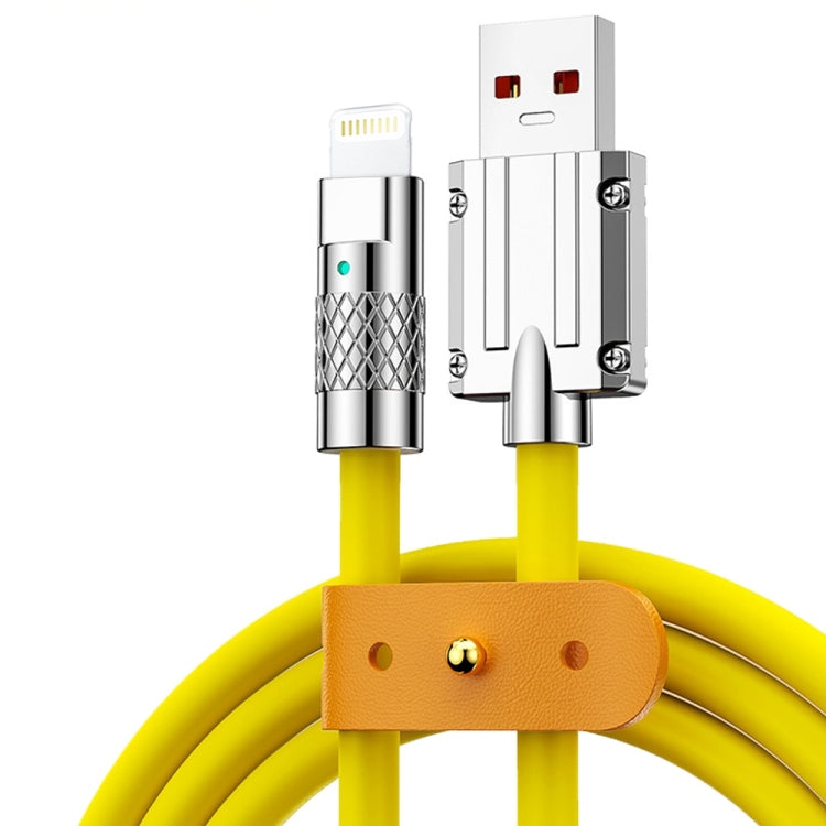 Mech Series 6A 120W USB to 8 Pin Metal Plug Silicone Fast Charging Data Cable ความยาว: 1.2 ม., 1.2m 8 Pin
