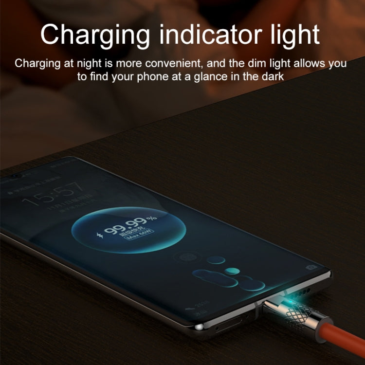 Mech ซีรีส์ 6A 120W USB เป็น USB-C / Type-C ปลั๊กโลหะซิลิโคนสายเคเบิลข้อมูลการชาร์จอย่างรวดเร็วความยาว: 1.2 ม., 1.2m Type-C