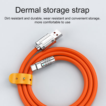 Mech ซีรีส์ 6A 120W USB เป็น USB-C / Type-C ปลั๊กโลหะซิลิโคนสายเคเบิลข้อมูลการชาร์จอย่างรวดเร็วความยาว: 1.8 ม., 1.8m Type-C