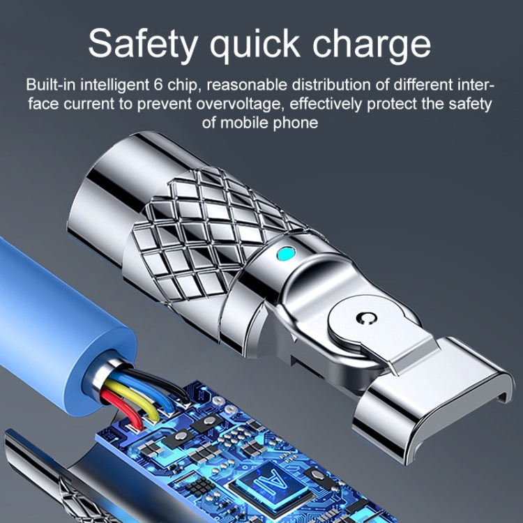 Mech Series 6A 120W USB ถึง 8 Pin 180 องศา Metal Plug สายชาร์จเร็ว ความยาว: 1.2 ม., 1.2m 8 Pin, 1.2m 180-degree 8 Pin