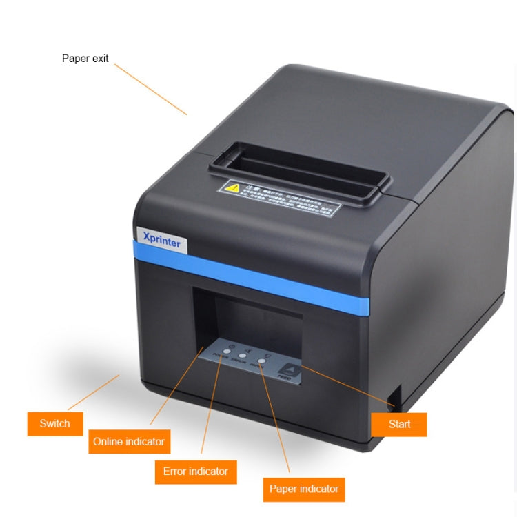 Xprinter XP-N160II เครื่องพิมพ์บาร์โค้ดปรับเทียบอัตโนมัติด้วยความร้อนผ่านพอร์ต USB, XP-N160II